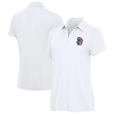 Women's Antigua White San Diego Padres Independence Day Patriotic Logo Era Polo