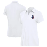 Women's Antigua White San Diego Padres Independence Day Patriotic Logo Era Polo