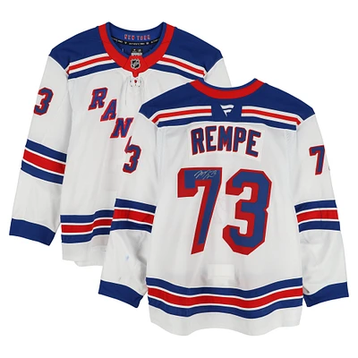 Matt Rempe New York Rangers Autographed Game-Used #73 White Set 1 Jersey from the 2024-25 NHL Season