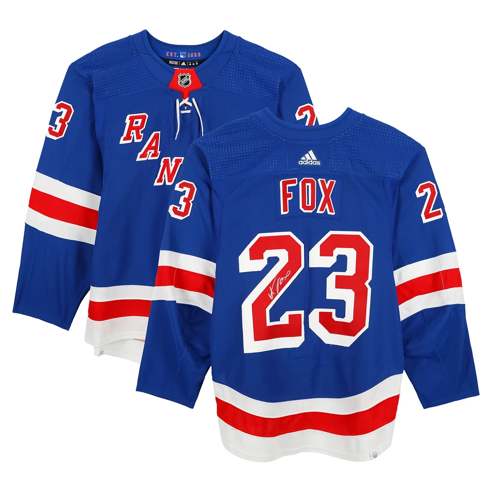 Adam Fox New York Rangers Autographed Game-Used #23 Blue Set 2 Jersey from the 2023-24 NHL Season