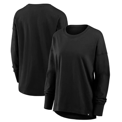 Women's Fanatics Corporate Black Legacy Long Sleeve Cotton T-Shirt