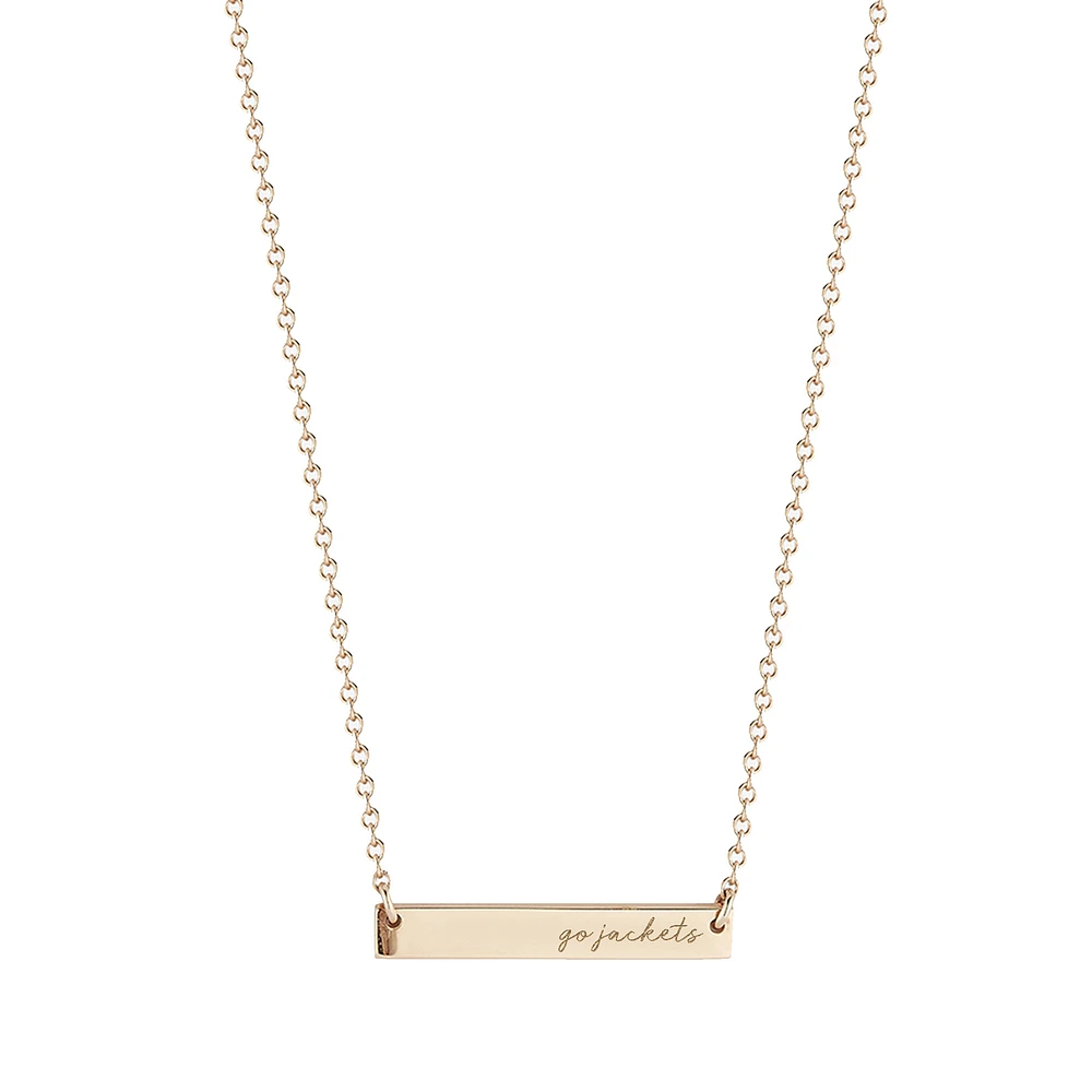Kyle Cavan Georgia Tech Yellow Jackets Gold Horizontal Bar Necklace