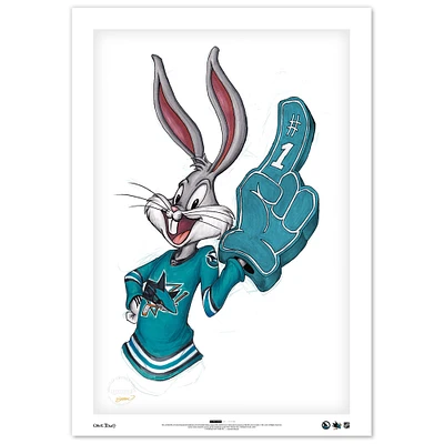 Bugs Bunny San Jose Sharks 24" x 36" Looney Tunes Limited Edition Fine Art Print