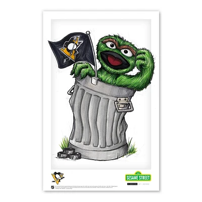 Oscar the Grouch Pittsburgh Penguins 11" x 17" Sesame Street Poster Print