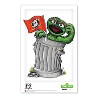 Oscar the Grouch Anaheim Ducks 11" x 17" Sesame Street Poster Print