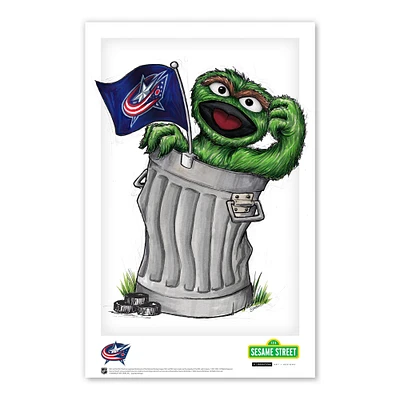 Oscar the Grouch Columbus Blue Jackets 11" x 17" Sesame Street Poster Print