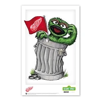 Oscar the Grouch Detroit Red Wings 11" x 17" Sesame Street Poster Print