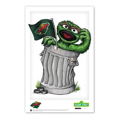 Oscar the Grouch Minnesota Wild 11" x 17" Sesame Street Poster Print