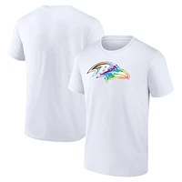 Men's White Baltimore Ravens Logo Pride T-Shirt
