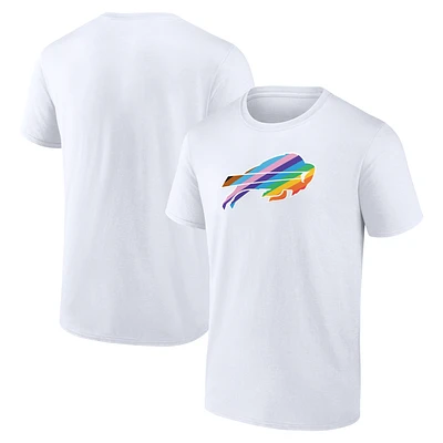 Men's White Buffalo Bills Logo Pride T-Shirt