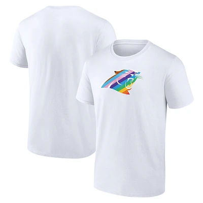 Men's White Carolina Panthers Logo Pride T-Shirt