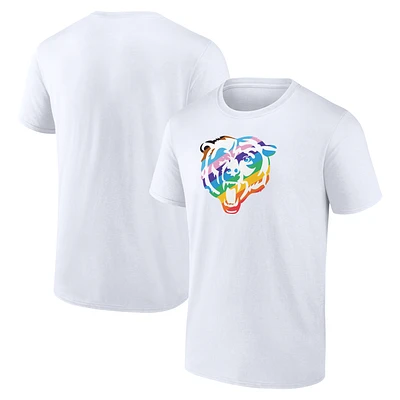 Men's White Chicago Bears Logo Pride T-Shirt