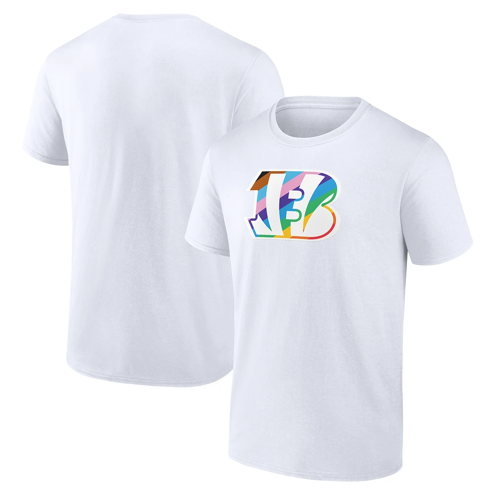 Men's White Cincinnati Bengals Logo Pride T-Shirt