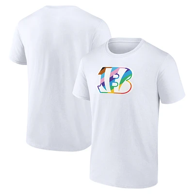 Men's White Cincinnati Bengals Logo Pride T-Shirt