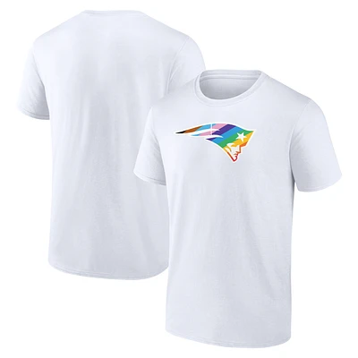 Men's White New England Patriots Logo Pride T-Shirt