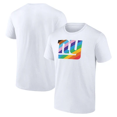 Men's White New York Giants Logo Pride T-Shirt
