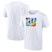 Men's White New York Giants Logo Pride T-Shirt