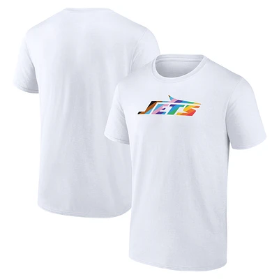Men's White New York Jets Logo Pride T-Shirt