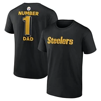 Men's Black Pittsburgh Steelers Dad Jersey T-Shirt