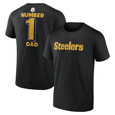Men's Black Pittsburgh Steelers Dad Jersey T-Shirt