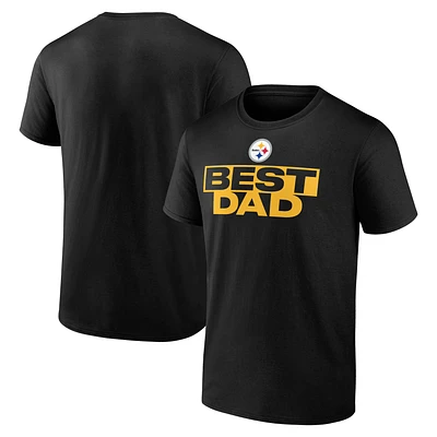 Men's Black Pittsburgh Steelers Greatest Dad T-Shirt