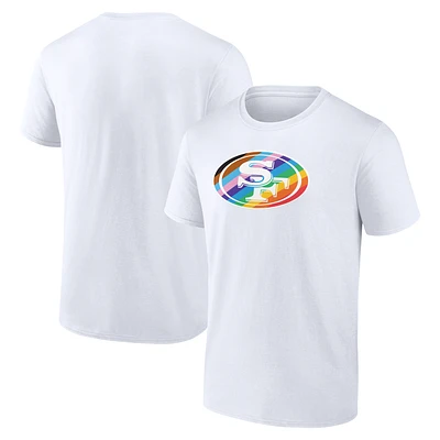 Men's White San Francisco 49ers Logo Pride T-Shirt