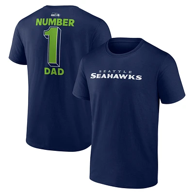Men's College Navy Seattle Seahawks Dad Jersey T-Shirt