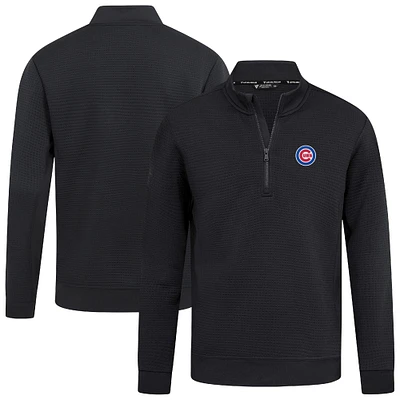 Men's Levelwear Black Chicago Cubs Cushion Insignia 2.0 Quarter-Zip Pullover