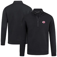 Men's Levelwear Black Cincinnati Reds Cushion Insignia 2.0 Quarter-Zip Pullover