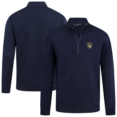 Men's Levelwear Navy Milwaukee Brewers Cushion Insignia 2.0 Quarter-Zip Pullover