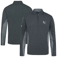 Men's Levelwear Heather Black Kansas City Royals Waffle Insignia 2.0 Quarter-Zip Pullover