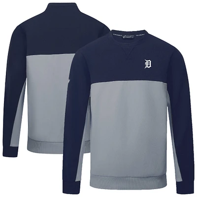 Men's Levelwear Navy/Gray Detroit Tigers Legacy Insignia 2.0 Pullover Sweatshirt