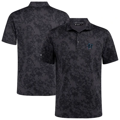 Men's Levelwear Black Miami Marlins Whisper Insignia 2.0 Polo