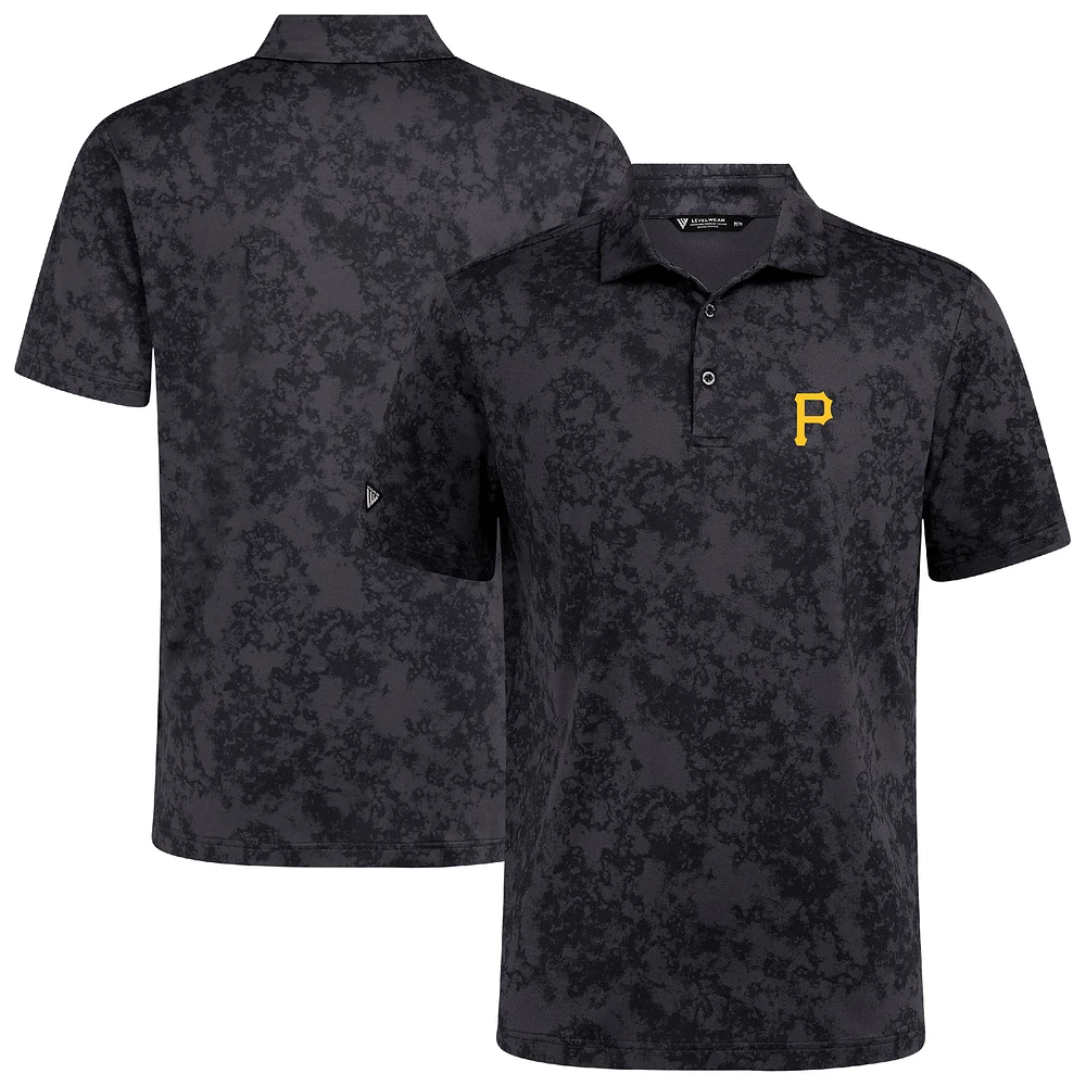Men's Levelwear Black Pittsburgh Pirates Whisper Insignia 2.0 Polo