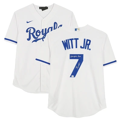 Bobby Witt Jr. Kansas City Royals Autographed White Nike Replica Jersey with "2019 #2 Pick" Inscription