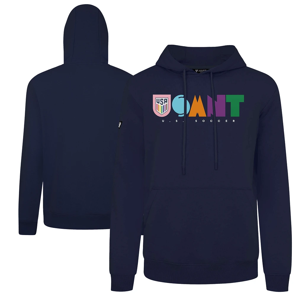 Men's Levelwear Navy USMNT Podium Full On Pullover Hoodie