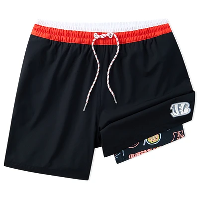Men's Chubbies Black Cincinnati Bengals 5.5" Classic Lined Swim Trunks