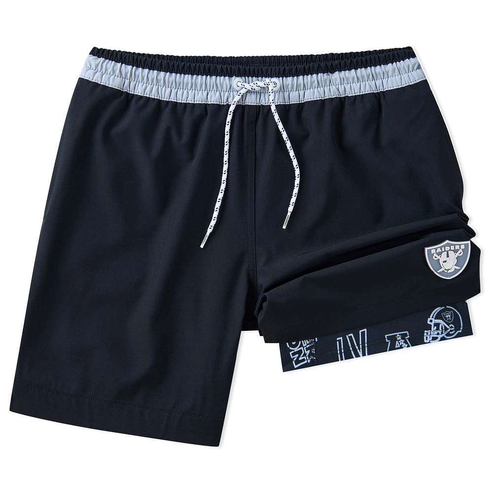 Men's Chubbies Black Las Vegas Raiders 5.5" Classic Lined Swim Trunks