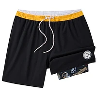 Men's Chubbies Black Pittsburgh Steelers 5.5" Classic Lined Swim Trunks