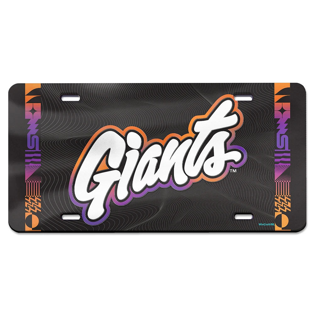 WinCraft San Francisco Giants 2025 City Connect Laser Cut Metallic Acrylic License Plate