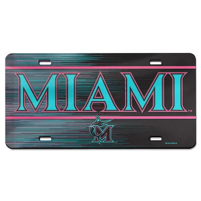 WinCraft Miami Marlins Laser Cut Metallic Acrylic License Plate