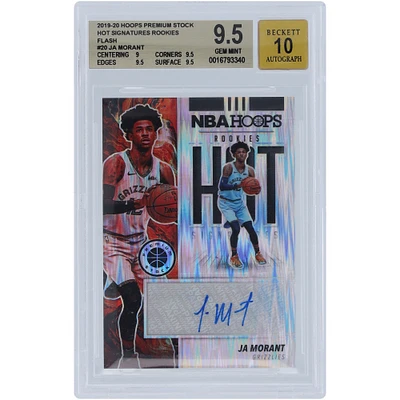 Ja Morant Memphis Grizzlies Autographed 2019-20 Panini Hoops Premium Stock Hot Rookies Flash #HS-JAM BGS Authenticated 9.5/10 Rookie Card - 9,9.5,9.5,9.5 Subgrades