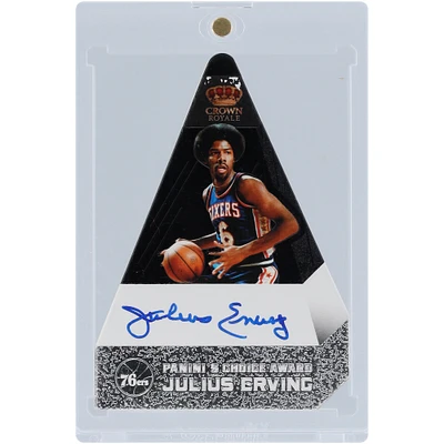 Julius Erving Philadelphia 76ers Autographed 2011-12 Panini Crown Royale Choice Award Black #161 #1/1 Card