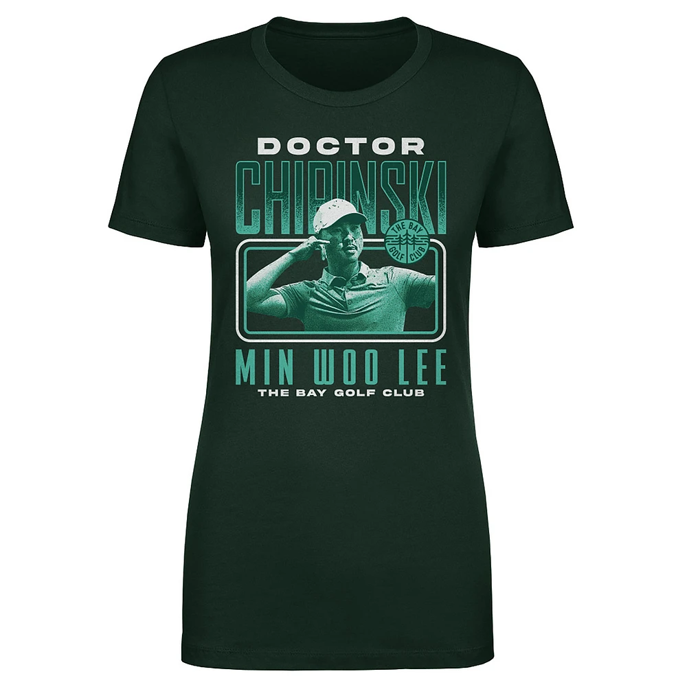 Women's 500 Level Min Woo Lee Forest Green TGL The Bay Golf Club Dr. Chipinski T-Shirt