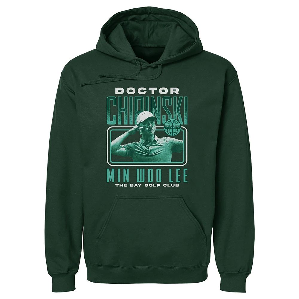Men's 500 Level Min Woo Lee Forest Green TGL The Bay Golf Club Dr. Chipinski Pullover Hoodie