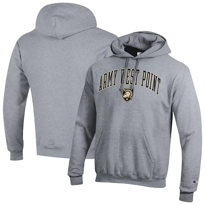 Men's Champion  Heather Gray Army Black Knights Basic Arch Fleece Pullover Hoodie