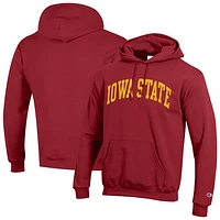 Men's Champion  Cardinal Iowa State Cyclones Basic Arch Fleece Pullover Hoodie