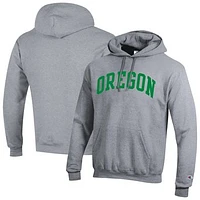 Men's Champion  Heather Gray Oregon Ducks Basic Arch Fleece Pullover Hoodie
