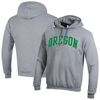 Men's Champion  Heather Gray Oregon Ducks Basic Arch Fleece Pullover Hoodie