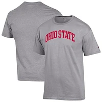 Men's Champion  Heather Gray Ohio State Buckeyes Basic Arch T-Shirt